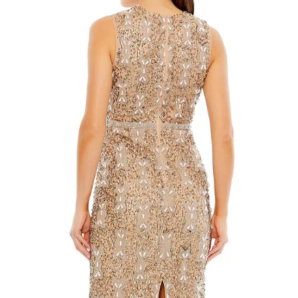 MAC DUGGAL 93764 EMBELLISHED HIGH NECK SLEEVELESS A-LINE VINTAGE COPPER DRESS 4 - Picture 5 of 6